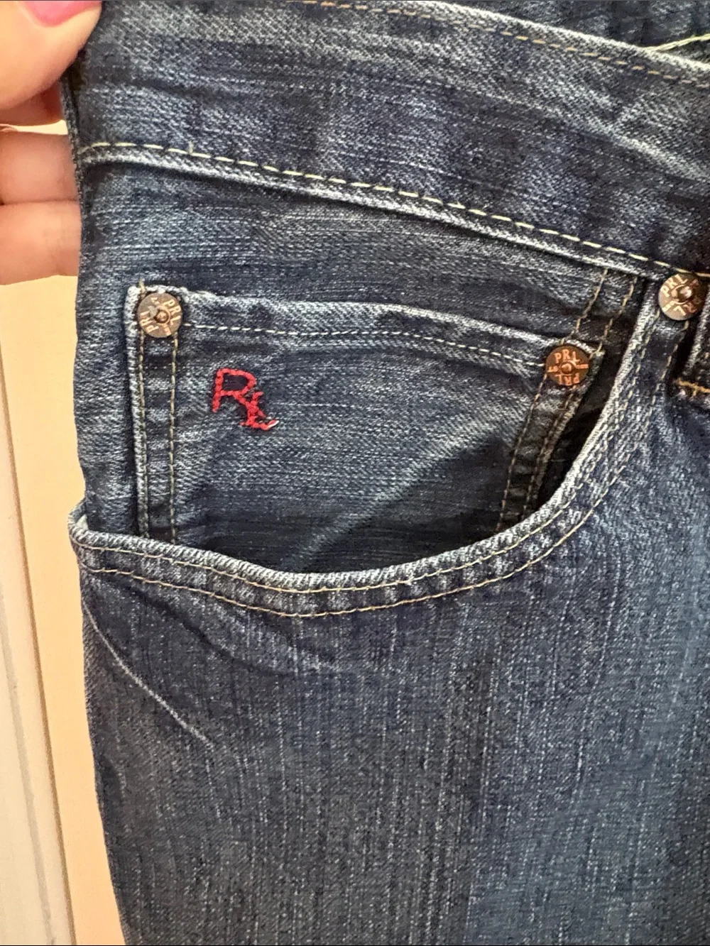 Polo Ralph Lauren RL Straight-Leg Dark Blue Denim Jeans men’s 42 x 36